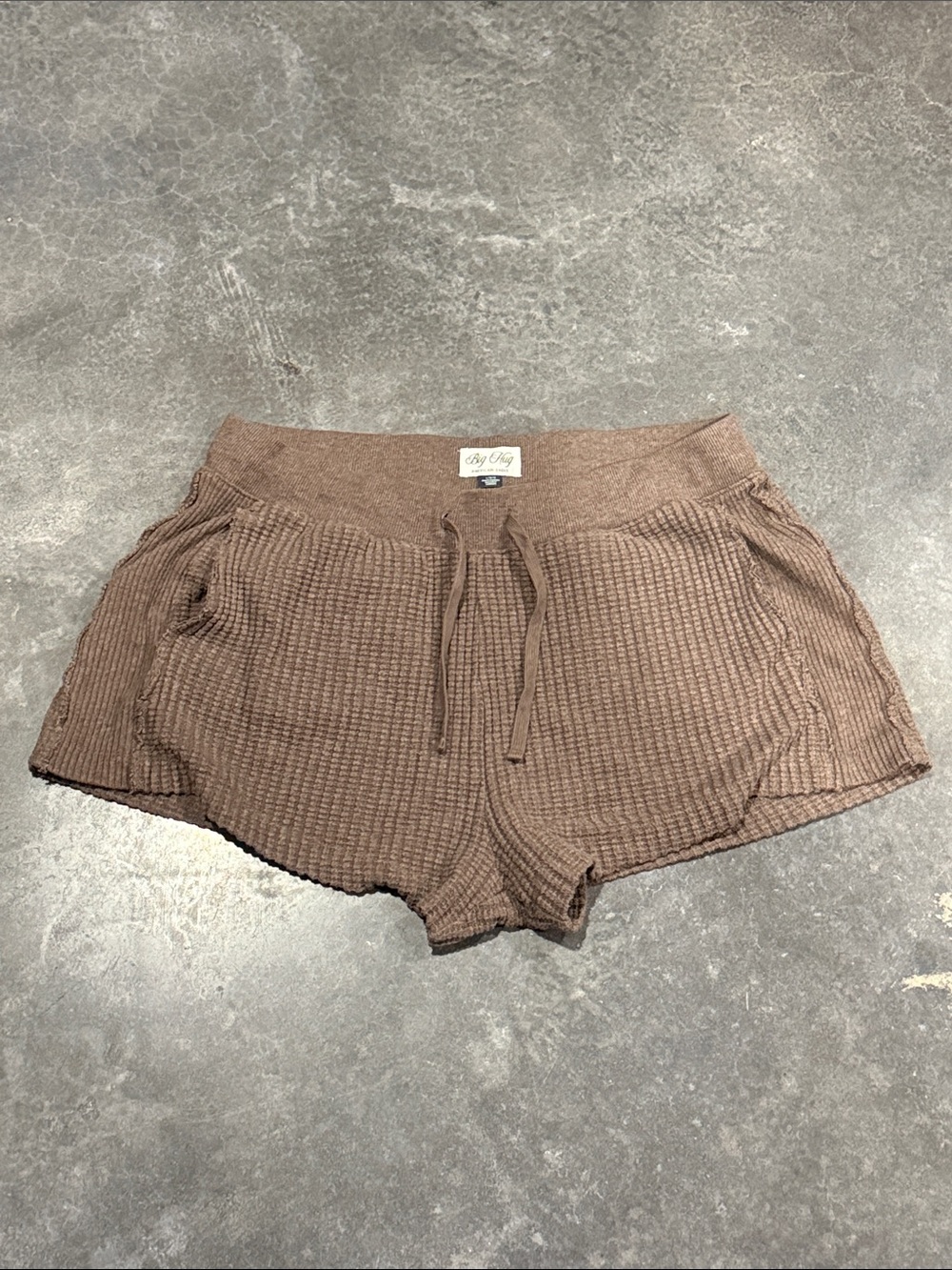 American Eagle Brown Waffle Lounge Shorts chocolate brown big hug